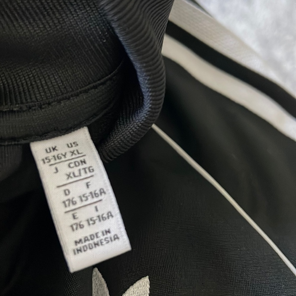 Adidas Zip Up Jacket - Black w/White Racing Stripes - Picture 5 of 5
